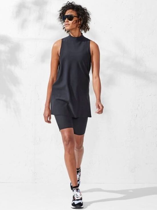 Athleta Tops - ATHLETA Interstellar Bike Tunic Top Black Mock Neck Sleeveless Small EUC